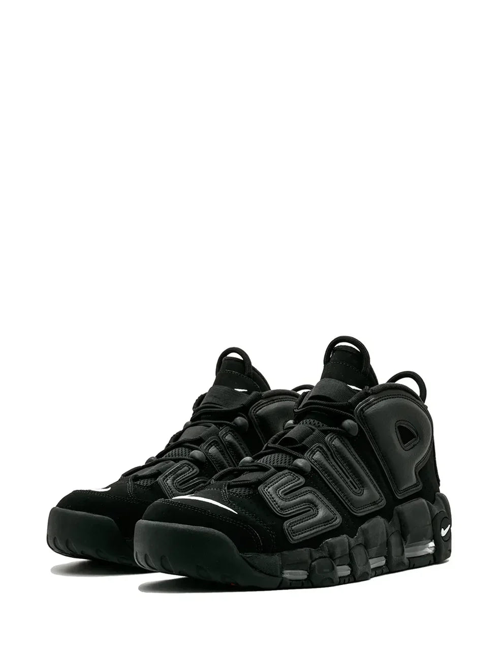 X Supreme Air More Uptempo Suptempo Black Sneakers
