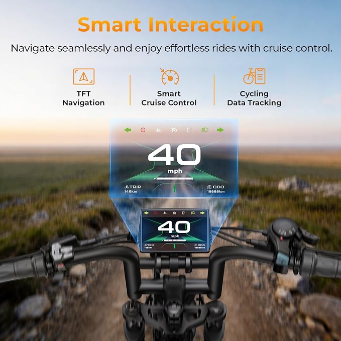3300W Electric Off-Road Dirt Bike 40MPH, 90/180 Miles Long Range Fast Charging Ebike, Hydraulic Brakes Dual Suspension Mountain E Bike for Adults Teens Outdoor Trail Riding