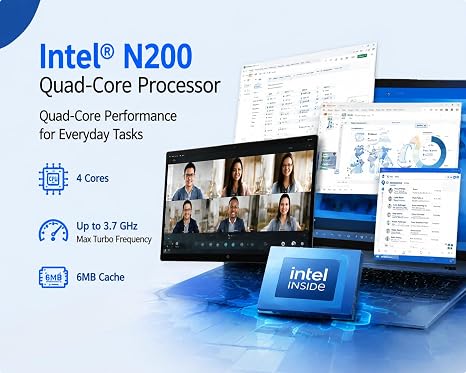 HP 17.3" Touchscreen Laptop, Quad-Core Intel Processor N200, 16GB RAM, 256GB SSD, Large Screen, Windows 11, Numeric Keypad, WiFi 6 & Bluetooth 5.3, for Home & Office