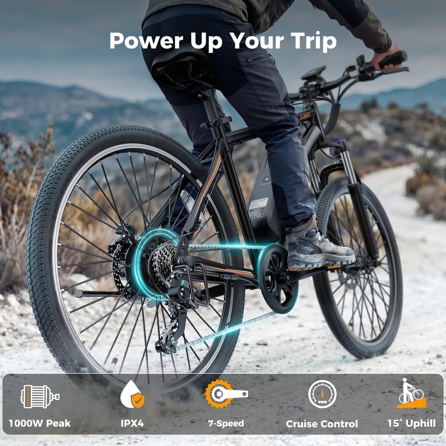 EB5 Electric Bike for Adults 26" tire with 1000W Peak Motor