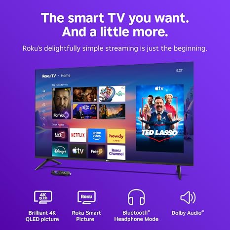 Roku 55-Inch Select Series Smart TV 2026-4K QLED TV - Roku TV